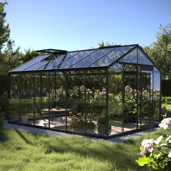 Szklarnia z prostymi ścianami