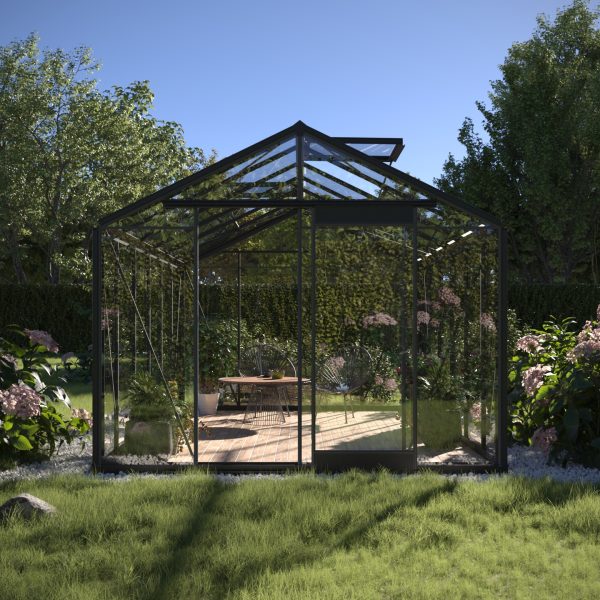 Szklarnia z prostymi ścianami